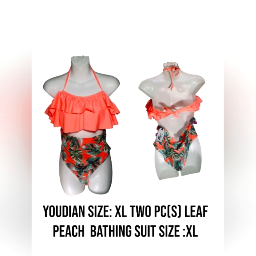 Leaf Print Two-Piece Swimsuit - XL
